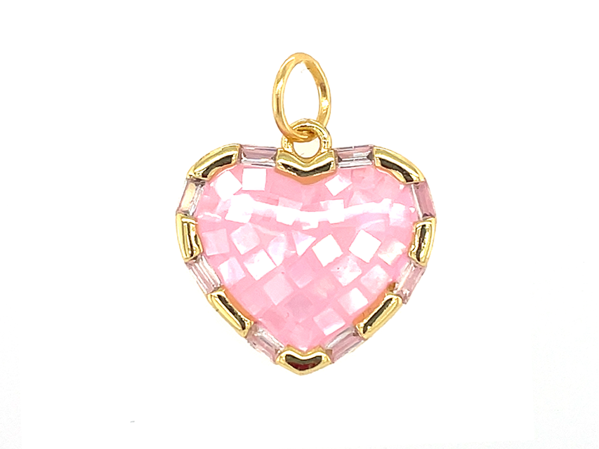 Sparkling Pink Heart Pendant | Valentine Jewelry