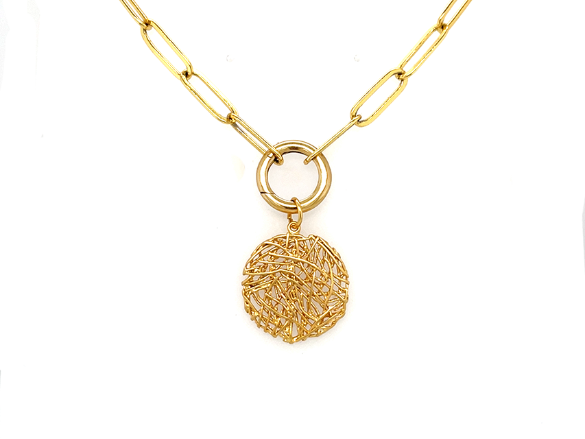 Load image into Gallery viewer,  Gold and Silver Circle Web Pendant | Pendant
