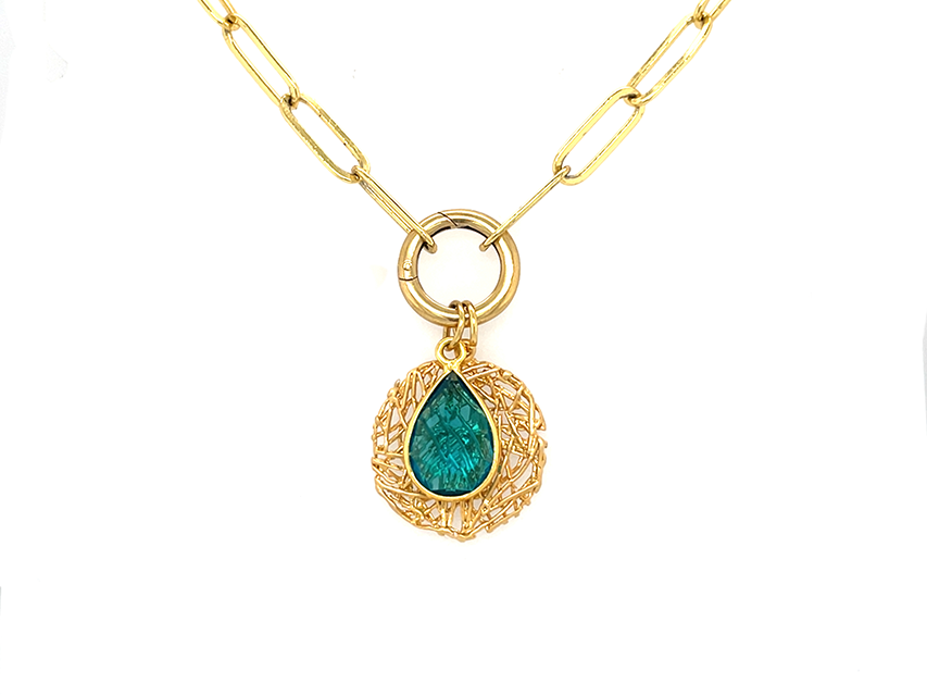 Load image into Gallery viewer,  Gold and Silver Circle Web Pendant | Pendant
