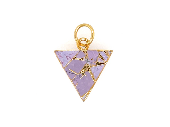 Load image into Gallery viewer, Artistic Gold Purple Triangle Pendant
