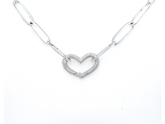Sterling Silver Ridged Heart Clasp | Necklaces