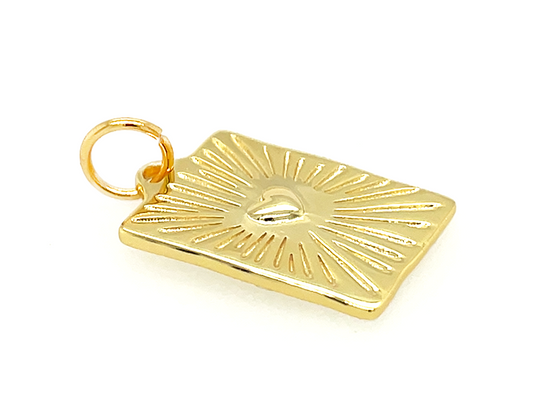 Load image into Gallery viewer, Gold Sunshine Heart Pendant
