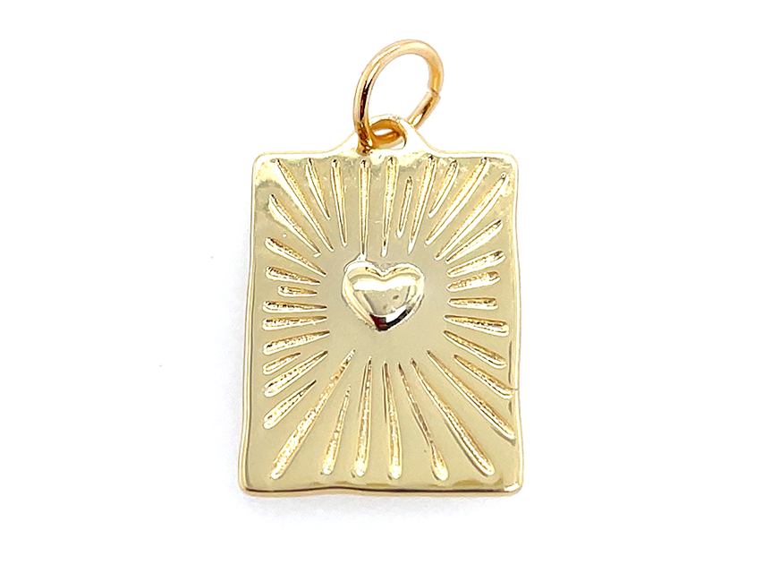 Gold Sunshine Heart Pendant