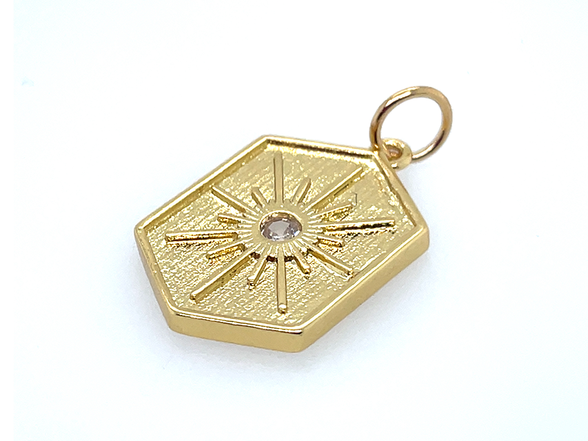 Treasure Box | Gold Hexagon Sun Pendant