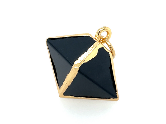 Treasure Box | Natural Black Agate Rock Pendant