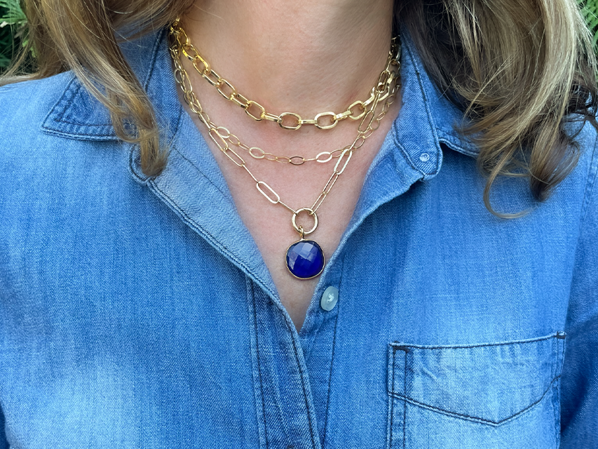 Blue sales infinity necklace