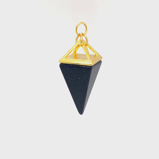 Load and play video in Gallery viewer, Treasure Box | Blue Goldstone Spike Pendant

