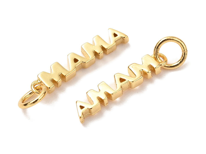 Matte Gold Plated Mama Word Pendant