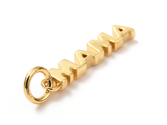 Matte Gold Plated Mama Word Pendant
